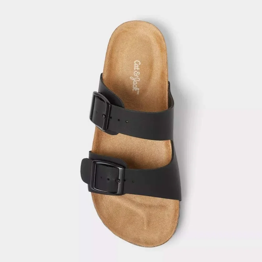 Big Boy Drew Two Band Sandals by Cat & Jack Black Size 4 New With Tags